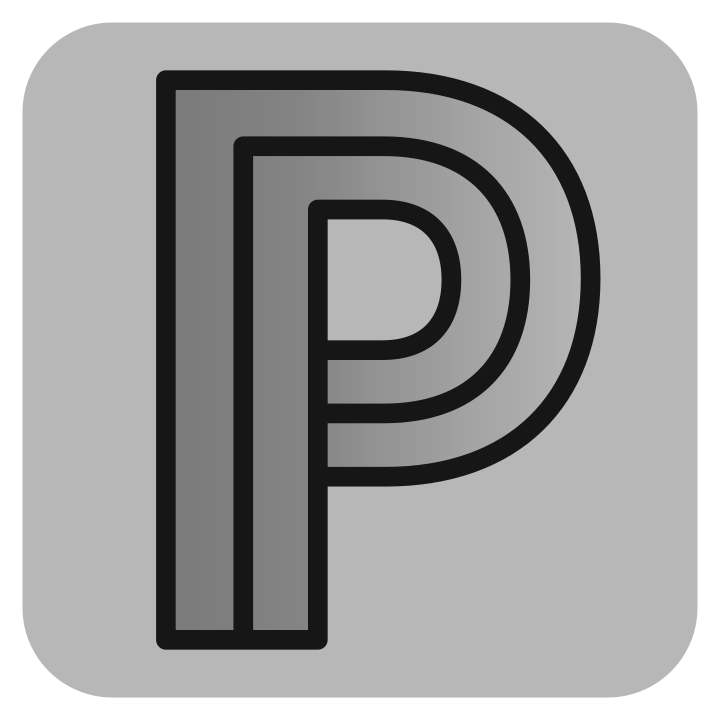 Praktikoo Quadratlogo in Graustufen